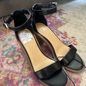 Nine West Black Ankle Strap Heels